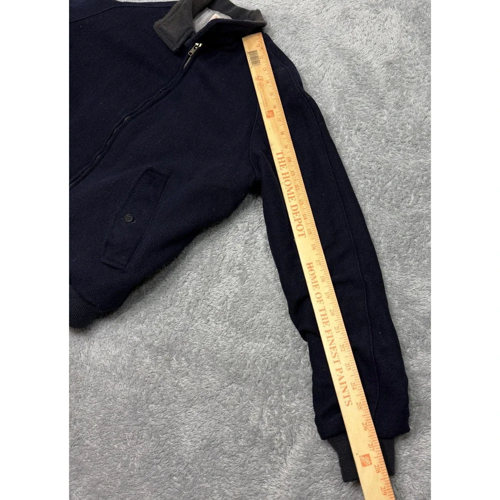 Vintage 80s Banana Republic Bomber Jacket Size 38 Navy Wool Safari Classic 1980s